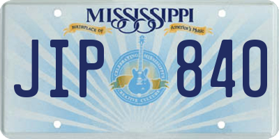 MS license plate JIP840