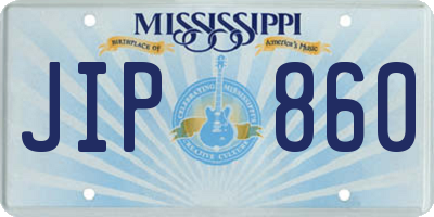 MS license plate JIP860