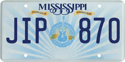 MS license plate JIP870