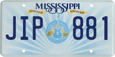 MS license plate JIP881