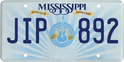 MS license plate JIP892