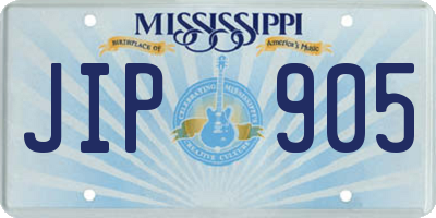 MS license plate JIP905
