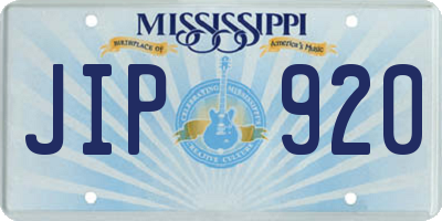MS license plate JIP920