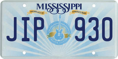 MS license plate JIP930