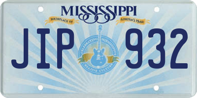 MS license plate JIP932