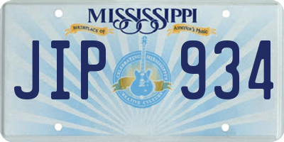 MS license plate JIP934