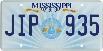 MS license plate JIP935