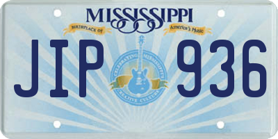 MS license plate JIP936