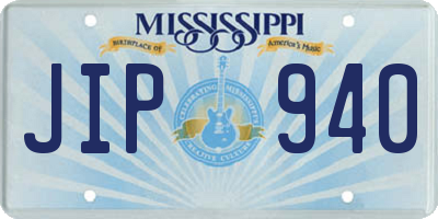 MS license plate JIP940