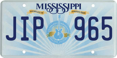 MS license plate JIP965