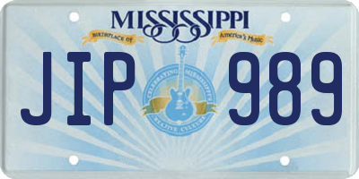 MS license plate JIP989