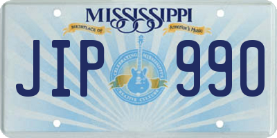 MS license plate JIP990