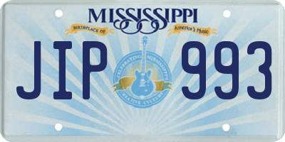 MS license plate JIP993