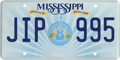 MS license plate JIP995
