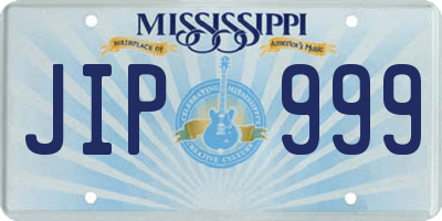 MS license plate JIP999