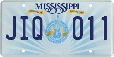MS license plate JIQ011