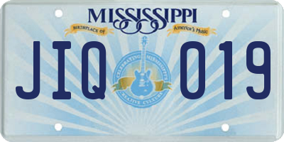 MS license plate JIQ019