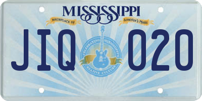 MS license plate JIQ020