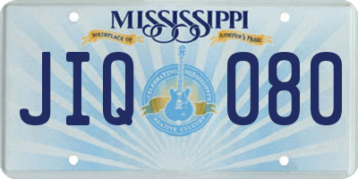 MS license plate JIQ080