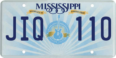 MS license plate JIQ110