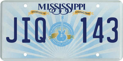MS license plate JIQ143