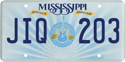 MS license plate JIQ203