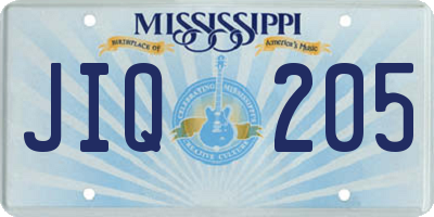 MS license plate JIQ205