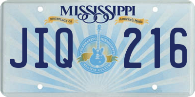 MS license plate JIQ216