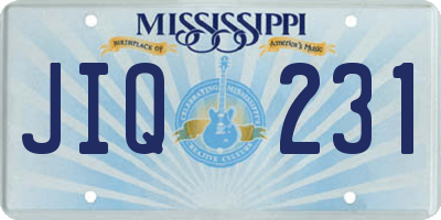 MS license plate JIQ231
