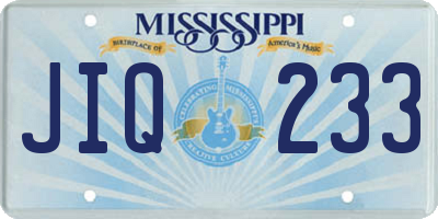 MS license plate JIQ233