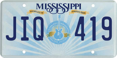 MS license plate JIQ419