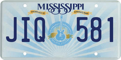 MS license plate JIQ581