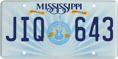 MS license plate JIQ643