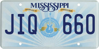 MS license plate JIQ660
