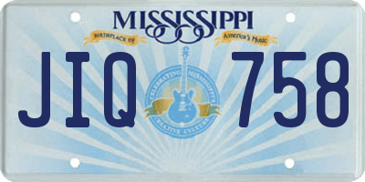 MS license plate JIQ758
