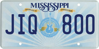 MS license plate JIQ800