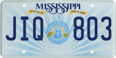 MS license plate JIQ803