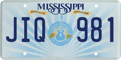 MS license plate JIQ981