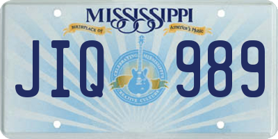 MS license plate JIQ989