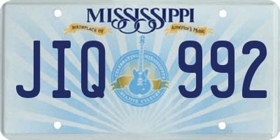 MS license plate JIQ992