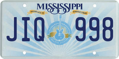MS license plate JIQ998