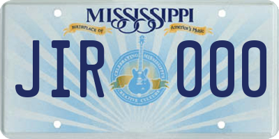 MS license plate JIR000