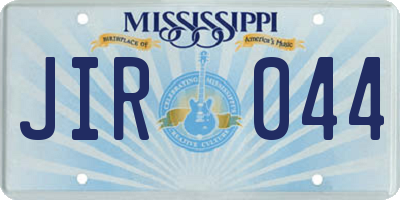 MS license plate JIR044