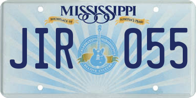 MS license plate JIR055