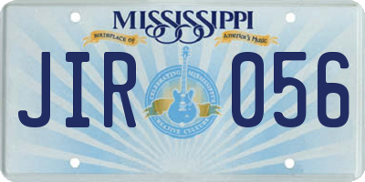 MS license plate JIR056