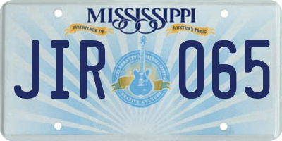 MS license plate JIR065