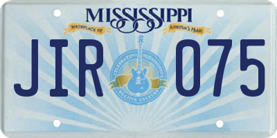 MS license plate JIR075
