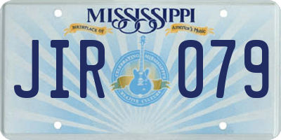 MS license plate JIR079