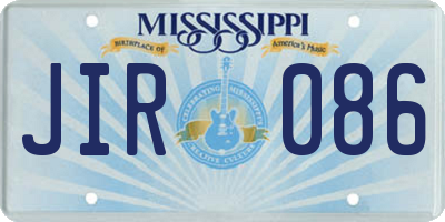 MS license plate JIR086