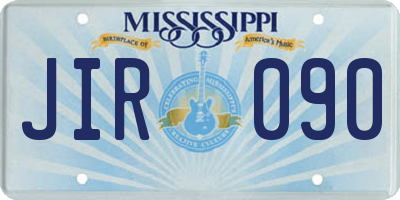 MS license plate JIR090